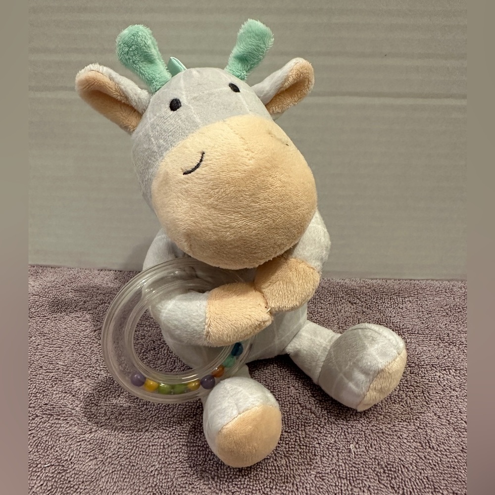 Manhattan Toy Company Playtime Stuffed Plush Giraffe Rattle Baby Toy 9”